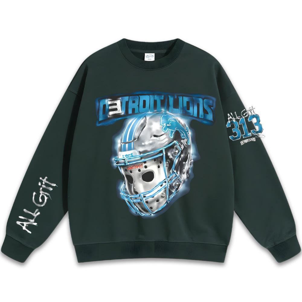 EMINEM X LIONS ALL GRIT LONGSLEEVE 2026 New American rapper Eminem Same As Official Website Autumn/Winter High Quality Hoodie