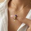 Edelstahl Inlay Zirkon Muschel Anhänger Halskette für Damen Meeres Serie Hummer Krabbe Fisch Choker Strandparty Schmuck