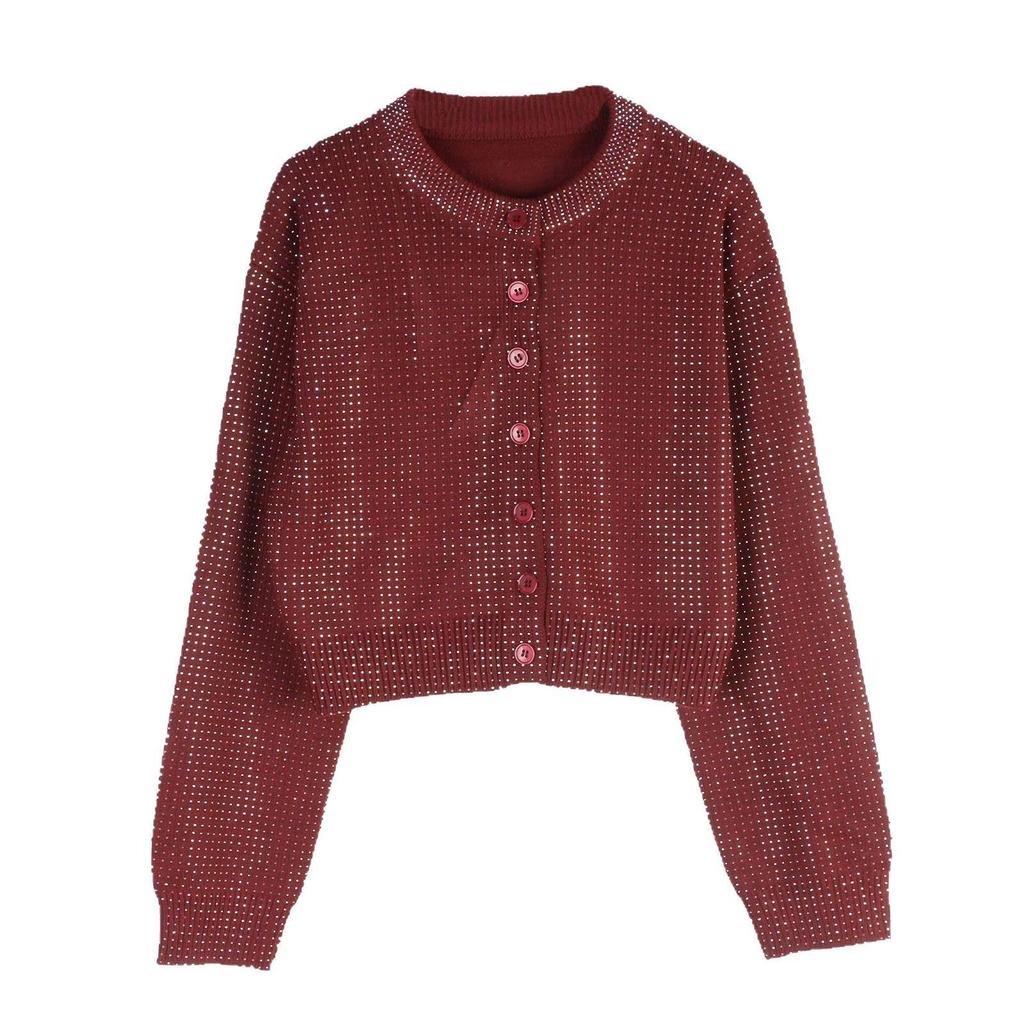 Korean-Style Elegant Long-Sleeved Knit Cardigan for Women - Autumn/Winter
