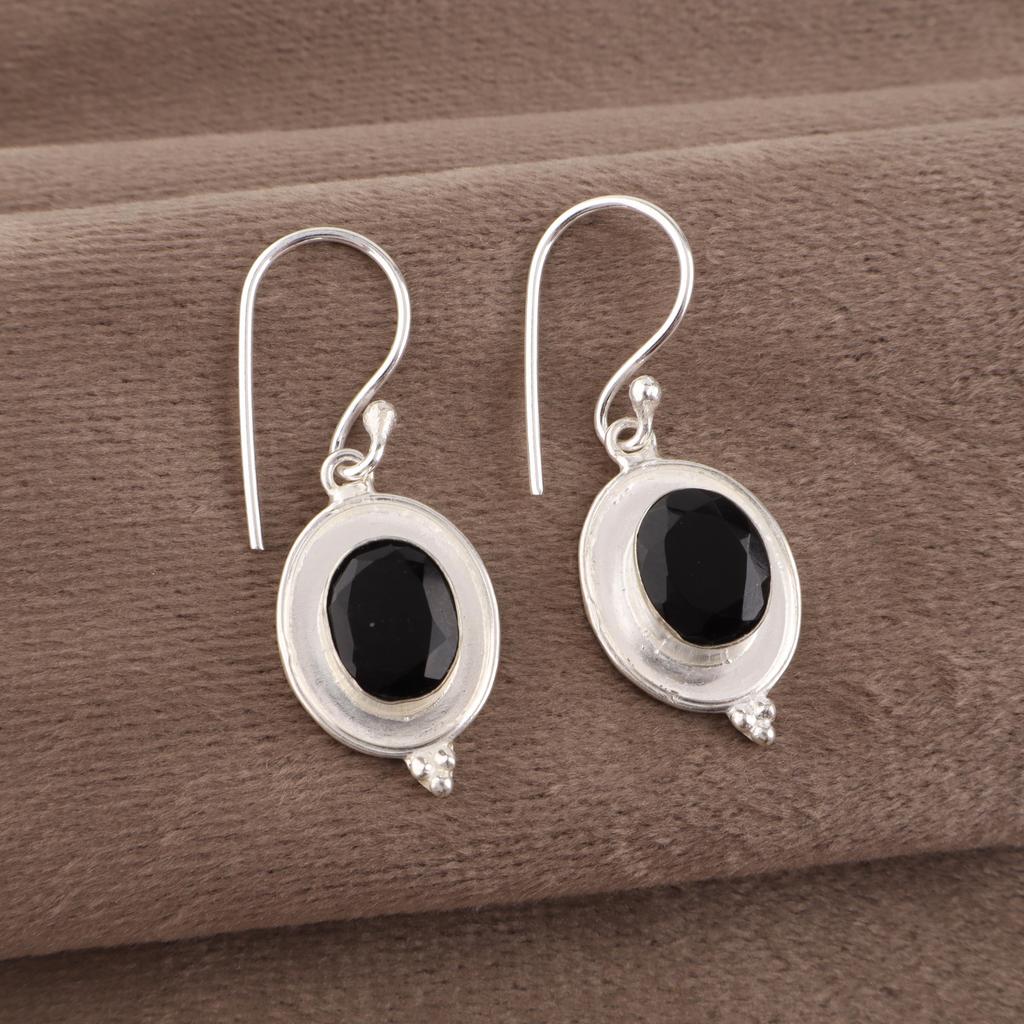 Black Tourmaline Earrings Gemstone Jewelry, 925 Sterling Silver Earrings, Handmade Amazing Earrings Jewelry