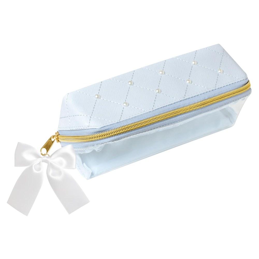 Quilted Pearl Turn-Open Pen Case - Stylish Storage for Office Supplies