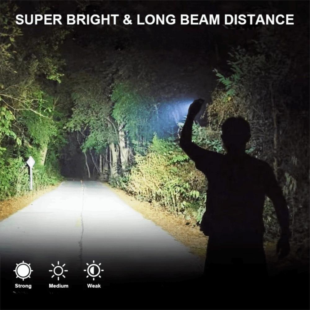 Type-c Charging Torch Light with Clip Outdoor Camping Lantern Strong Light Flashlight  Night Hiking