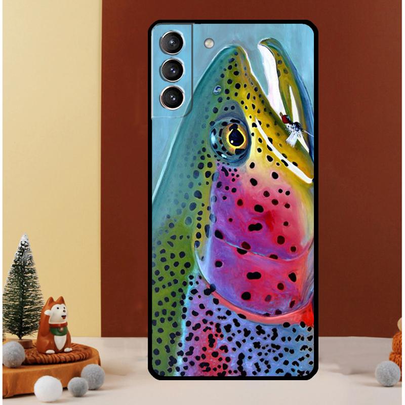 Brown Trout Fly Fishing Case For Samsung Galaxy S25 S26 Ultra S21 S22 S20 S23 S24 Ultra S10 Plus S25 FE Cover Funda
