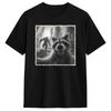 Funny Raccoon Selfie With Bigfoot Tshirt Summer Harajuku Tshirts Cotton O Neck Plus Size Clothing Short Sleeve Awesome Tops