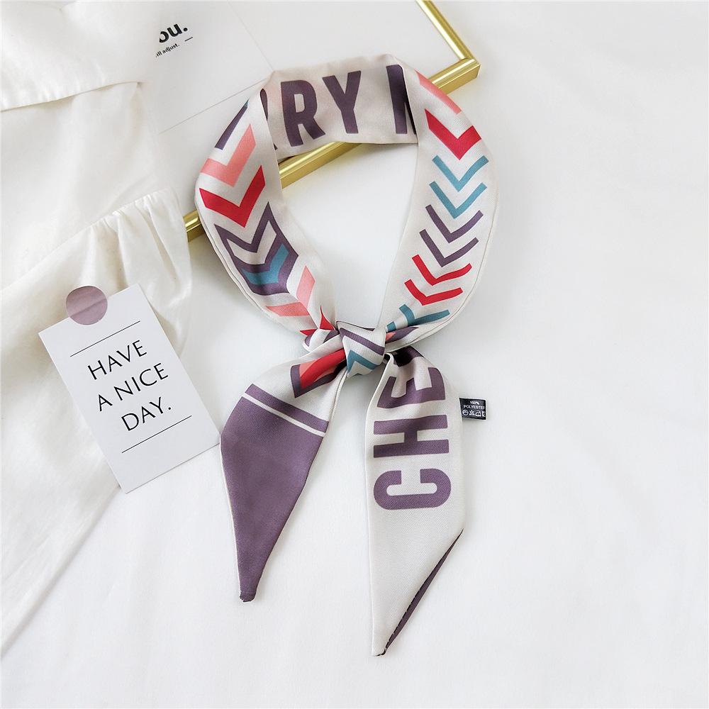 Decorative Simple Texture Silk Scarf Women'S New Style Spring And Autumn Summer Fashion Versatile Headscarf Work Scarf