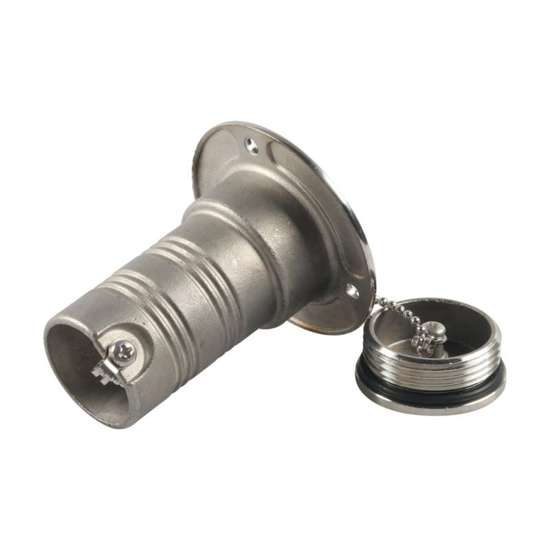 Premium 38mm Marine Deck Filler Lid 316 Stainless Steel With Safety Link And O Shape Gasket For Boats