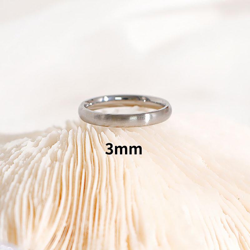 Brushed Titanium Steel Women's Ring with 18K Gold Accents - Modern Cold Style for Couples