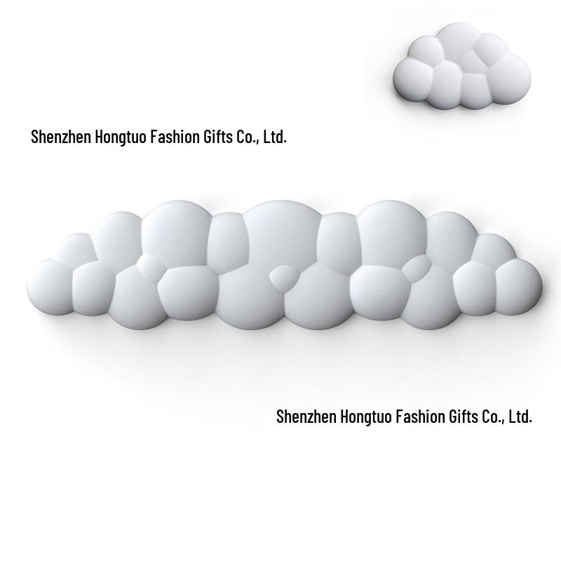 Cloud Leather Mouse Pad & Memory Foam Wrist Rest - Non-Slip Silicone Keyboard Support