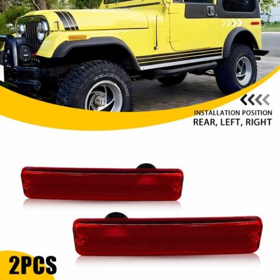 Rear Side Marker Light Housings Red For 1974-1987 Jeep J10/20 Pickup Wagoneer EA