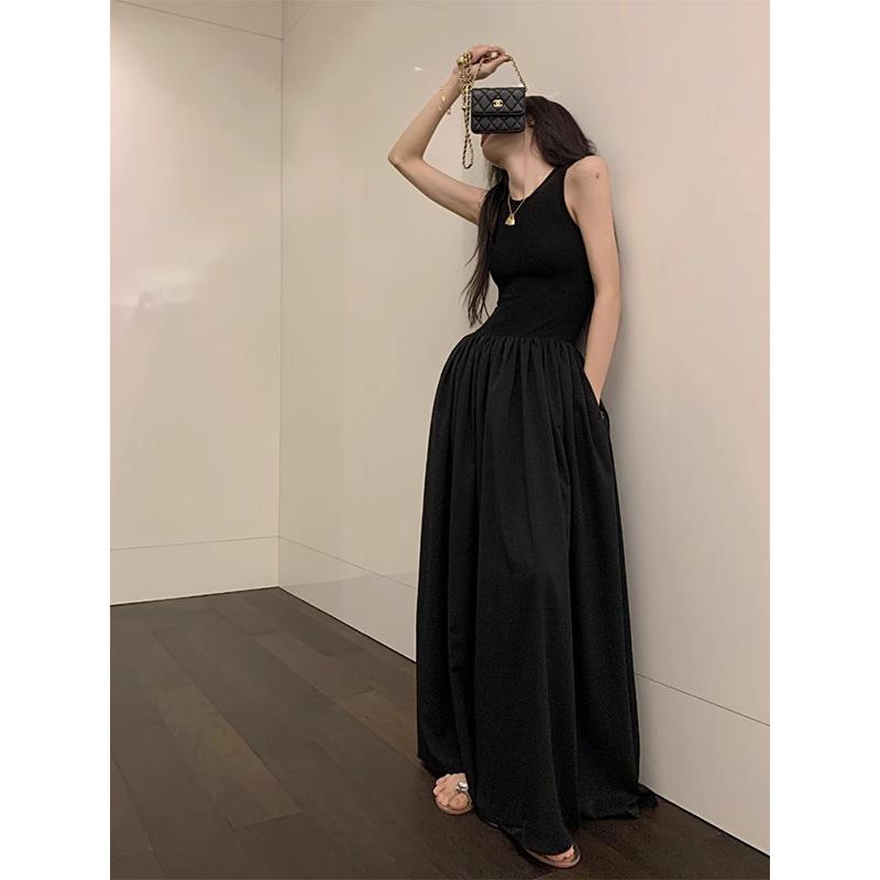 French White New Retro Dress Women's Summer Design Sense Niche Long Dress Waist Thin Skirt