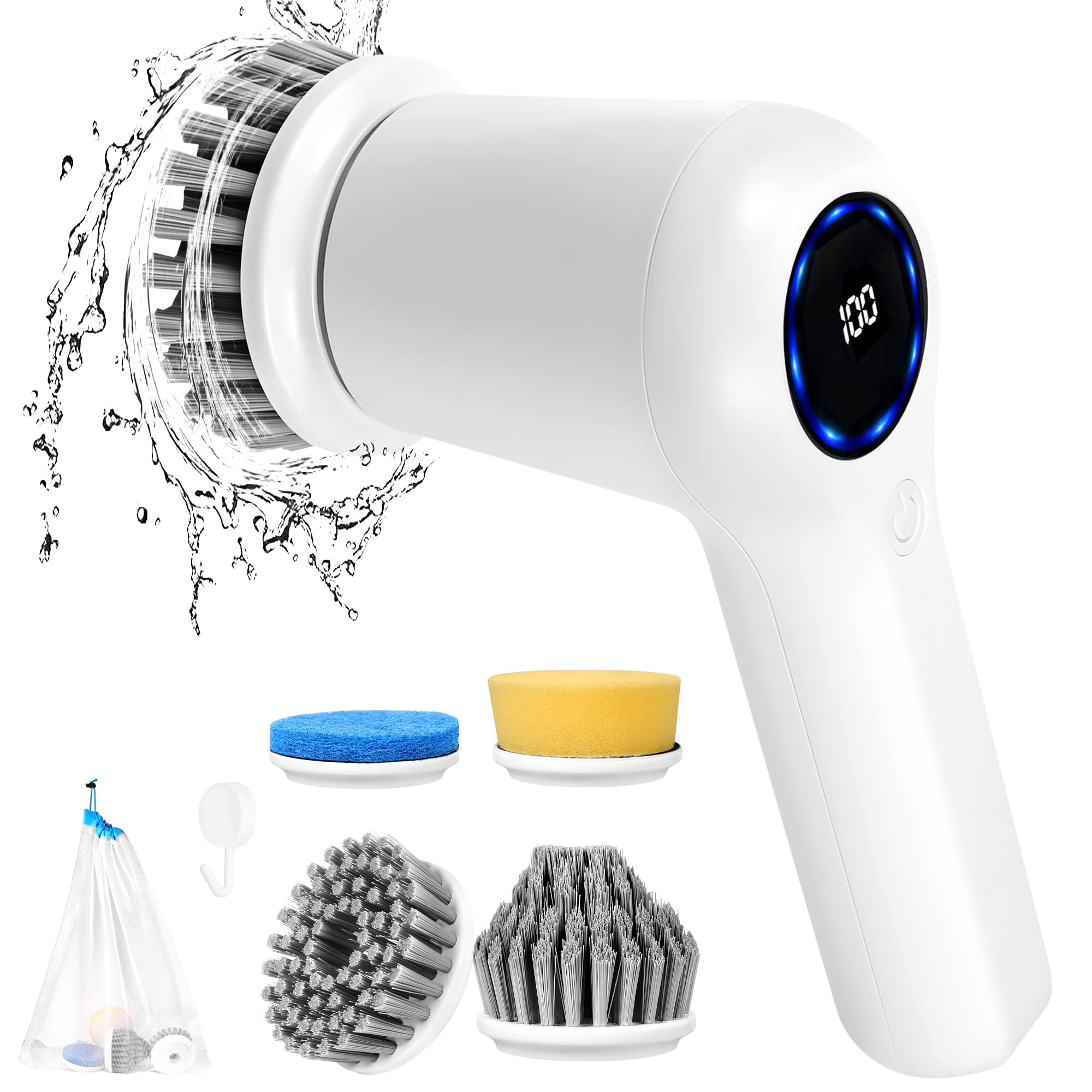 

Электрическая чистка ванны чистка ванны два турбо деки светодиодная мощность USB C подходит для окна низкий IPX7 минут непрерывной Уважение к пожилым гарантия 1 белый