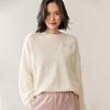 Women's Cashmere Round Neck Sweater - Autumn/Winter 2026 Collection, Loose Fit, Slimming Knit Base Layer with Pockets, Warm and Stylish.