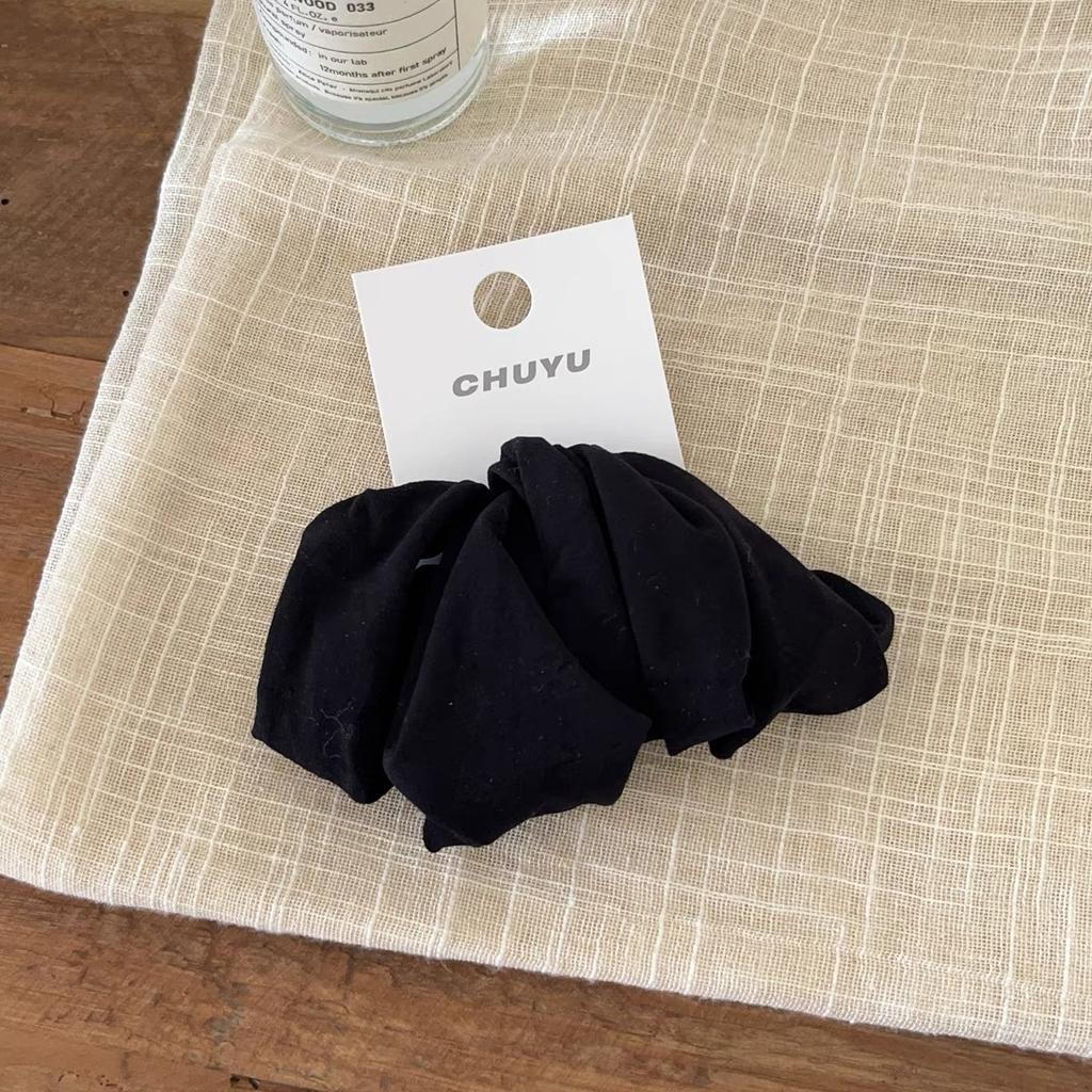 4 Pieces A Set Soft High Elastic Scrunchie Wide Edge Seam Free Hair Rope Simple Retro Ponytail Rubber Band