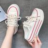 Thick-soled bag head with one foot on little white shoes 2025 new small muffin board shoes canvas half slippers women's summer outer wear