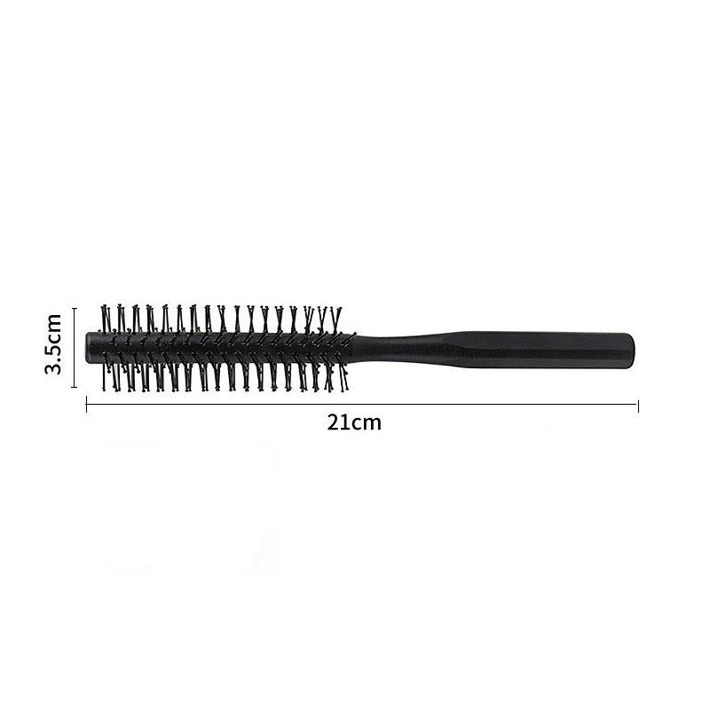 BEPAN Wood Handle Round Hair Curling Brush Hair Salon Styling Drying Tool Hairdressing Curling Massage Roller Comb with Nylon Bristles