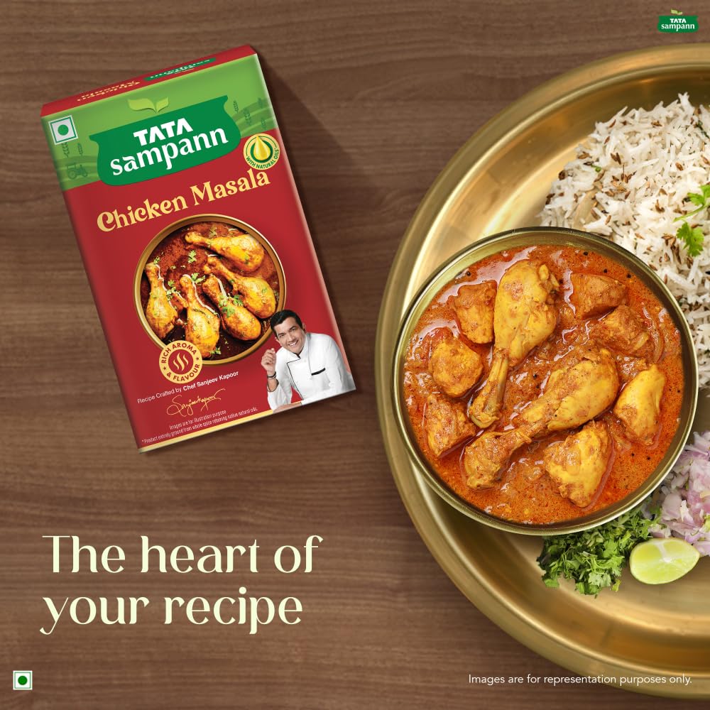 TATA Sampann Chicken Masala 100g By Chef Sanjeev Kapoor With Exclusive Cooking Tip For Rich Flavor