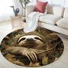 Sloth Pattern Round rug,Carpet Rug for Living Room Bedroom  Playroom ,Non-slip Floor Mat,Holiday Gifts and Birthday Gifts.
