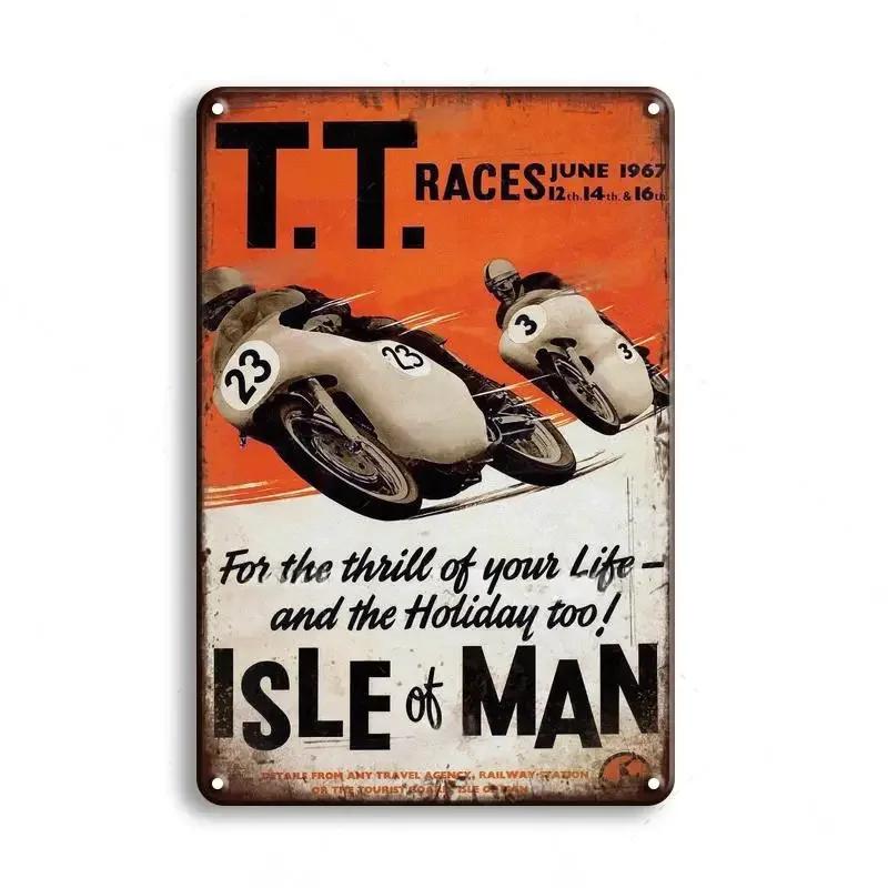 Vintage Motocykl Dekorativní Kovová Deska Plakát Rezavá Ošuntělá Plechová Značka Garáž Bar Nástěnná Dekorace Řemesla Plaketa Plechové Značky