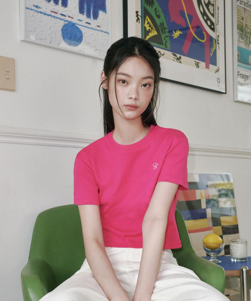 Solteuaenchokollis Sac Logo Crop T-Shirt Pink 4W2311001