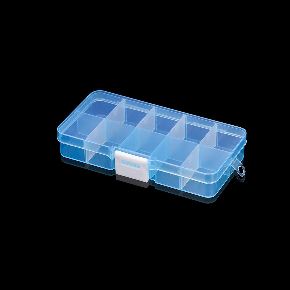Plastic Rectangle Slot Adjustable Jewelry Necklace Transparent Storage Box Case Holder Craft Organizer Beads Jewelry Container