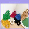 Trendy Children's Handcrafted Yarn Tote Bag Stylish Plush Purse For Girls Daily Use