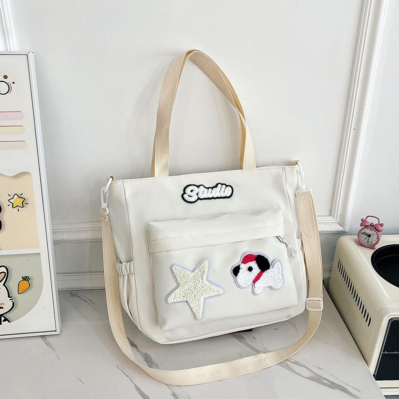 Trendy New Women s Casual Large Capacity Tote Bag In Stylish Nylon For Daily Use белый