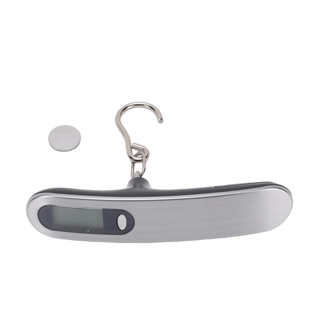 Luggage Scale Backlit LCD Display 50KG Hand Hanging Portable Travel Scale for Weight Measuring Black Hook Style Battery