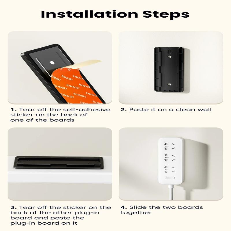 Power Strip Holder Desk Charging Cable Organizer Wall-Hanging Plug Fixer Self-Adhesive Storage Holders
