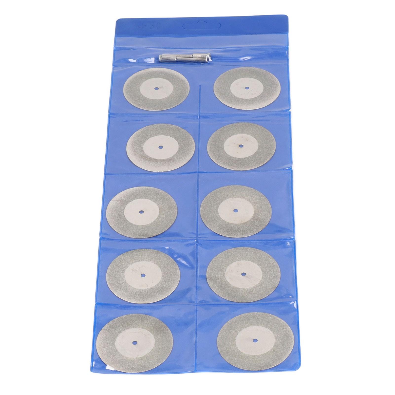 

10 шт. Тонкий алмазный отрезной диск со стержнем Круглый шлифовальный шлифовальный круг для дерева металла камня 50 мм