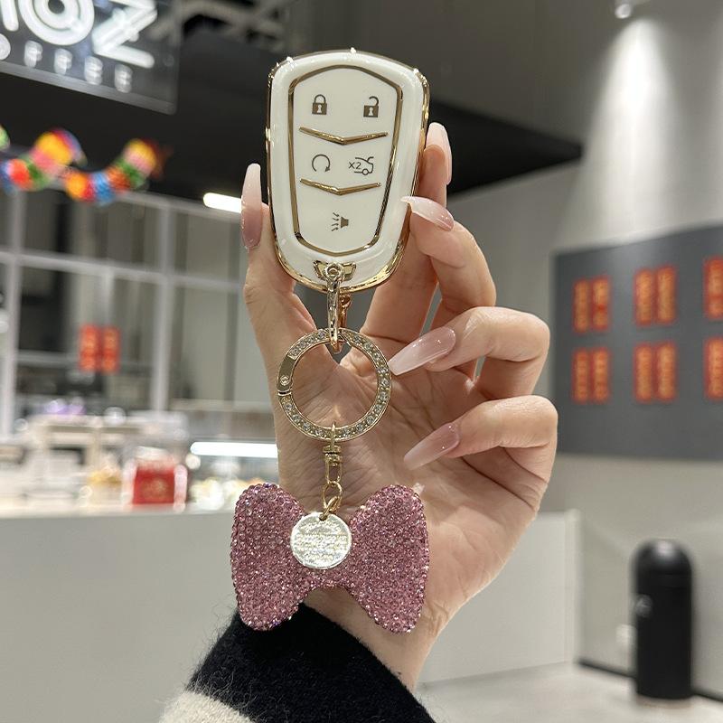 

TPU Car Key Case Remote Cover Shell Holder Female Bag For Cadillac New CT4 CT5 CT6 XT4 XT5 XT6 ATS ESV SRX STS XTS CTS DTS 2025 Style C set-3