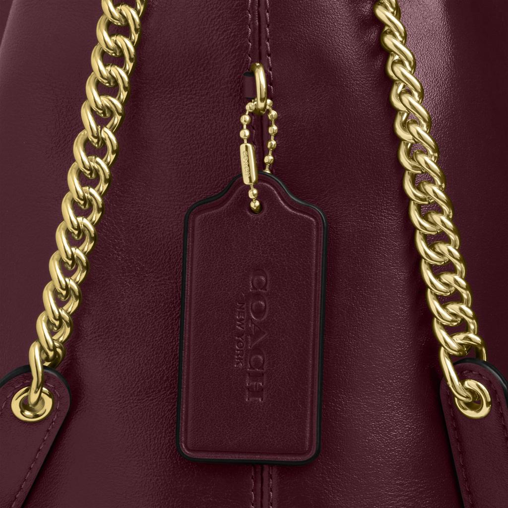 Coach Evelyn 34 Gold Buckle Leather Shoulder Bag Large Women Shoulder Bag Burgundy CCZ79-IMORX