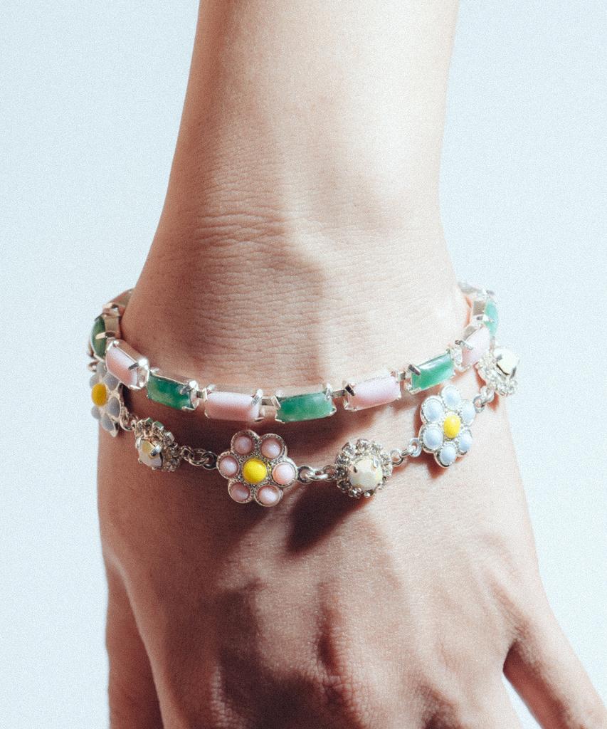 Armo Flower + Crystal Bracelet (Yellow)