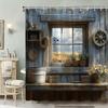 Elegant Rustic Barn Window Waterproof Shower Curtain – Perfect for Adding a Cozy and Vintage Charm to Your Bathroom Decor
