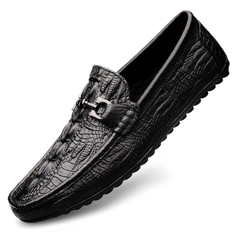 Men s Fashionable Breathable Cowhide Slip-On Leather Shoes US 9.5