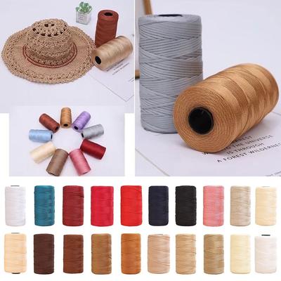1Roll Combed Spun Flat Rope Yarn Handwoven Ring Twist Yarn Cotton Linen Yarn  Summer Cool Cap Axis