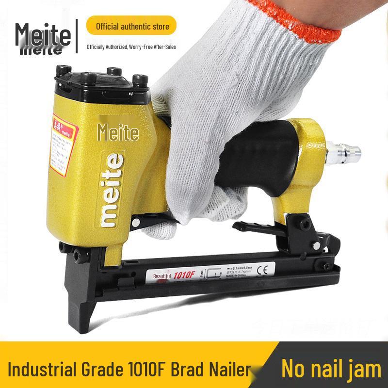 Meite 1010F U-Shape Pneumatic Brad Nailer for Sofa & Leather Crafting