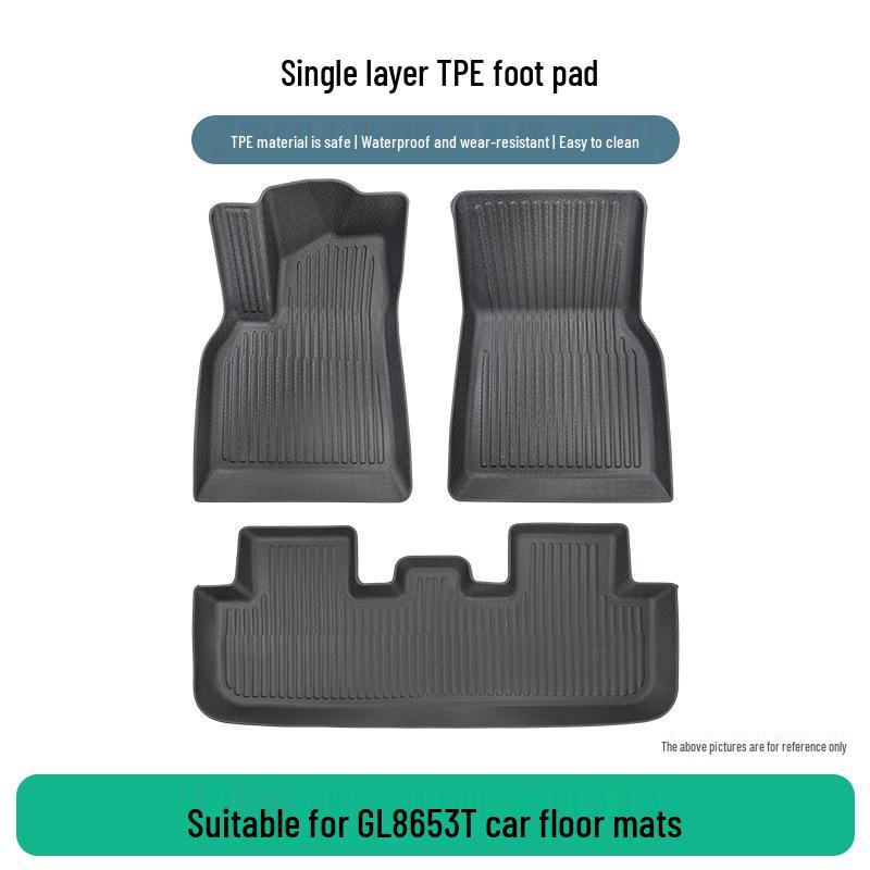 Volkswagen GL8 653T Anti-Slip TPE Floor Mats, Wear-Resistant 3-Piece Rubber Set