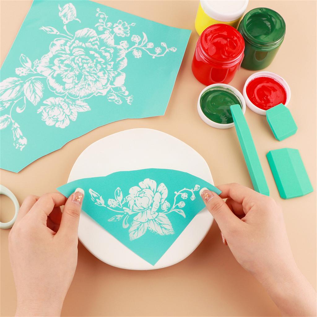 Silk Screen Stencil DIY Mesh Screen Printing Clothes Embossing Love Heart Silkscreen Print Stamp Reusable DIY Supplies