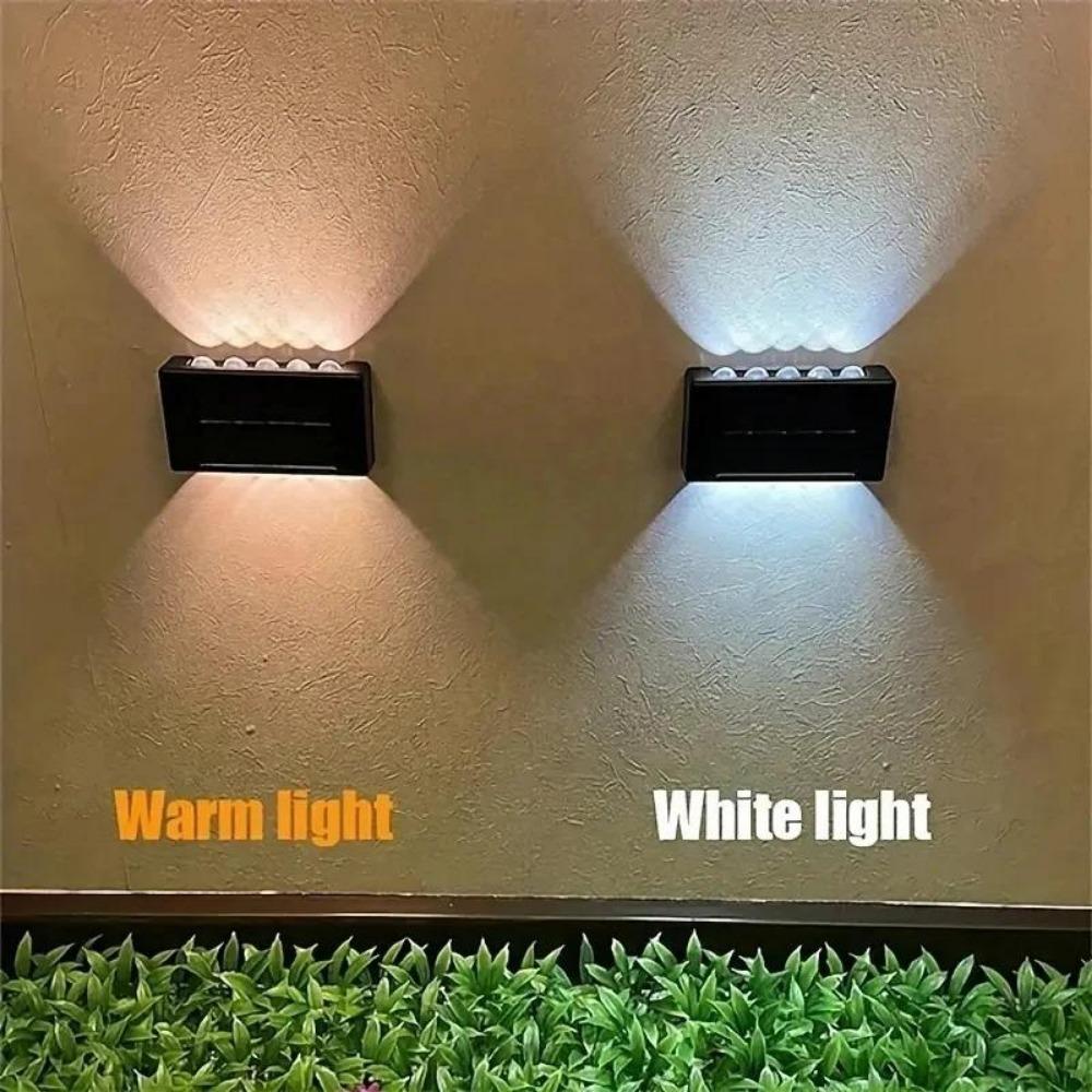4/8/10LED Solar Wall Lamp Outdoor Waterproof Up and Down Luminous Lighting for Garden Fence Decoration Sunlight Light