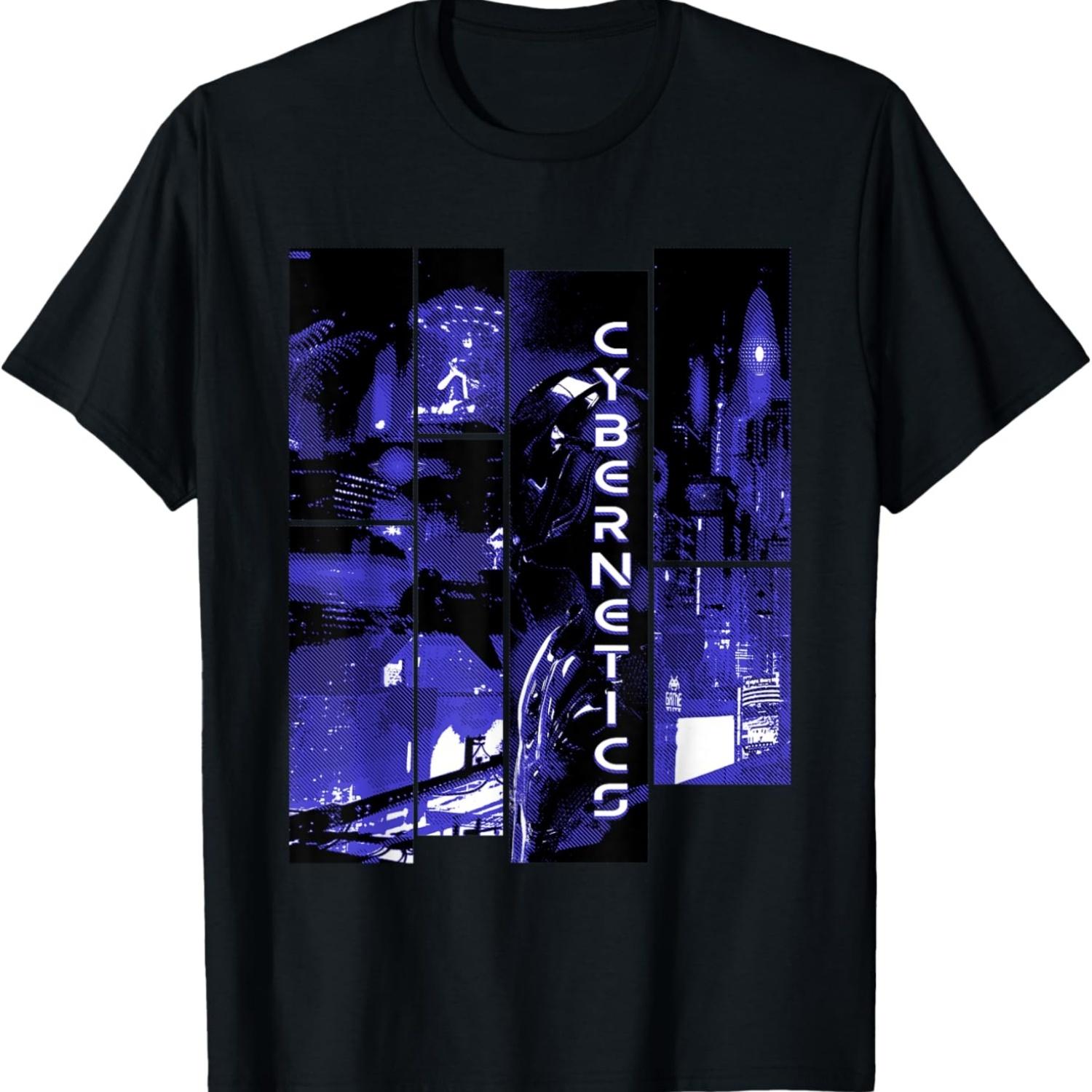 Cybernetics Transhumanismus Futurismus Aesthetic Vaporwave T-Shirt S чёрный