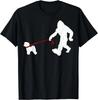 Funny Bigfoot Walking With Bichon Frise Dog Lover Gift Unisex T-Shirt