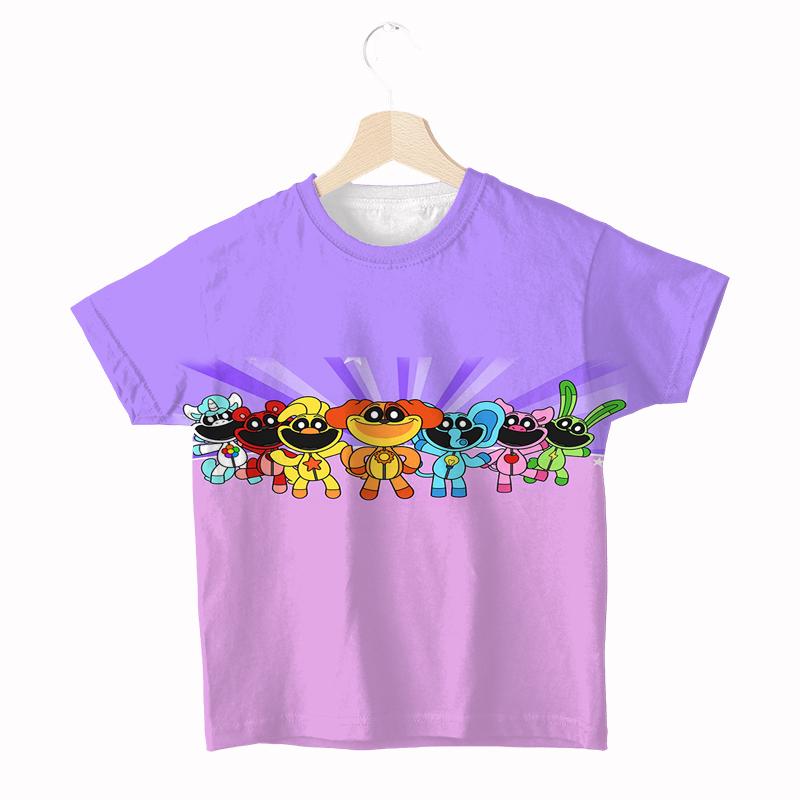 

Дитячі футболки Smiling Critter Catnap Dogday для малюків хлопчиків дівчаток аніме з коротким рукавом дитячі ігрові футболки мультяжний вуличний одяг 100 різнокольоровий