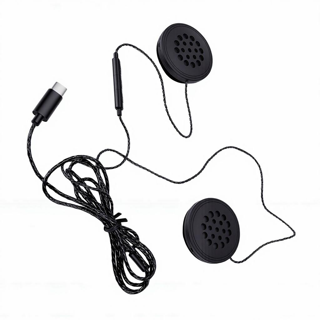 Motorcycle Wired Helmet Headset Hands Free 1.2M Cable Stereo Sound Mic Volume Helmet Earphone