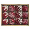 12-Piece Christmas Bauble Set, Soft-Texture Ball Decorations with Decorative Motifs and Top Rings for Holiday Tree Displays