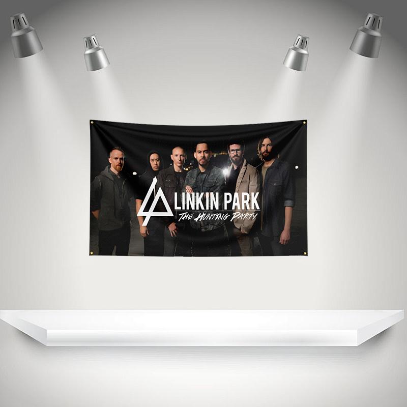 L-Linkins Park Flag Rock Music Band Banner HD Printing Tapestry Exhibition, Music Band Fans, Garage Decor