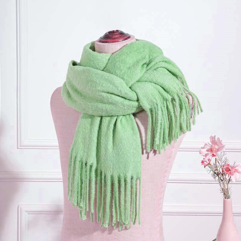 Imitation cashmere scarf women's autumn and winter mink hair men's scarf light luxury high-end sense solid color scarf Korean atmosphere sense