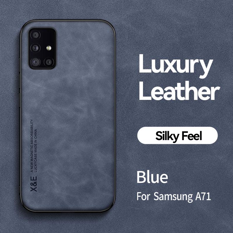 For Samsung Galaxy A31 4G Case Silicone Magnetic Car Stand Holder Phone Case For Samsung A51 A71 A 51 71 5G Leather Back Cover
