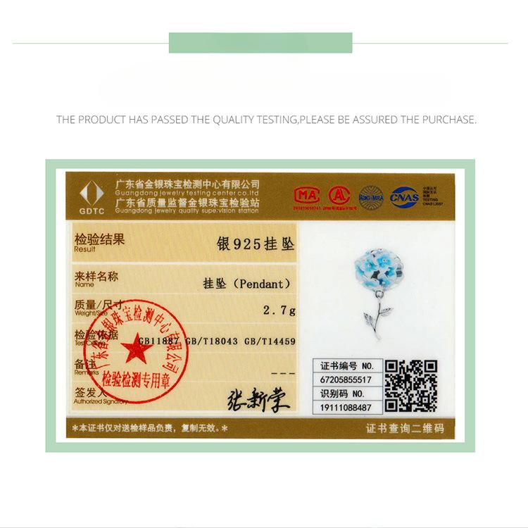 S925 Silver Blue Hydrangea Loose Beads Niche Temperament Spirit Flower Shell Flower Smart Bracelet Beads