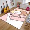 Custom Yier BuBu Bear Mat Personalized Name, Polyester Washable Indoor Entryway Rug, Gift for Christmas, Easter, Thanksgiving Day