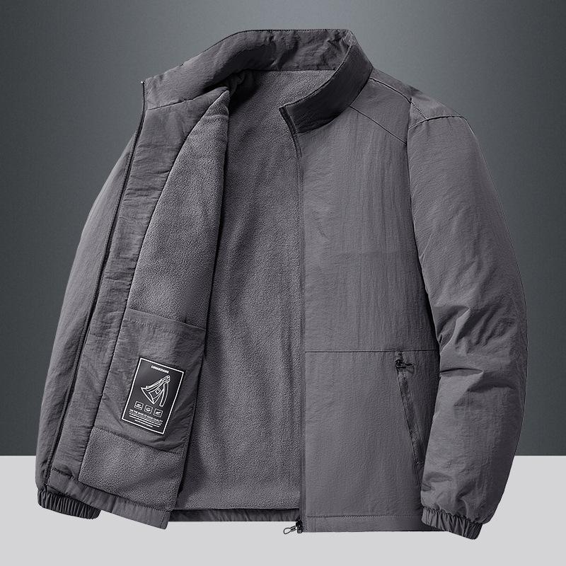 Men's Jackets, Outdoor Sports, Korean Casual, Middle-aged and Young People, Plush Velvet Thickened Jacket